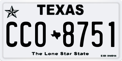 TX license plate CCO8751