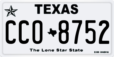 TX license plate CCO8752