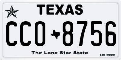 TX license plate CCO8756