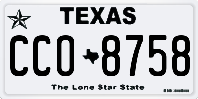 TX license plate CCO8758