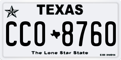 TX license plate CCO8760