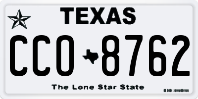 TX license plate CCO8762