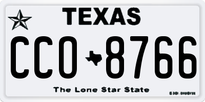 TX license plate CCO8766