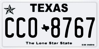 TX license plate CCO8767