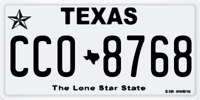 TX license plate CCO8768
