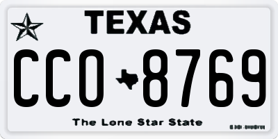 TX license plate CCO8769