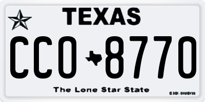TX license plate CCO8770