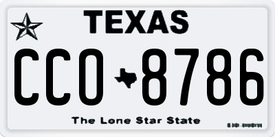 TX license plate CCO8786