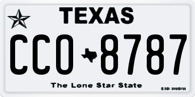 TX license plate CCO8787