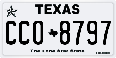 TX license plate CCO8797