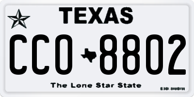 TX license plate CCO8802