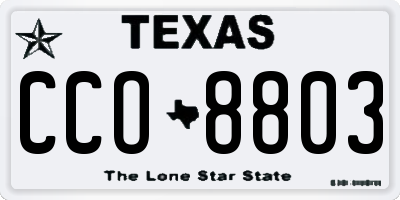 TX license plate CCO8803