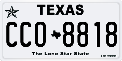 TX license plate CCO8818