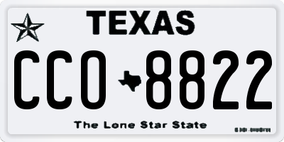TX license plate CCO8822
