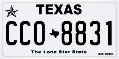 TX license plate CCO8831