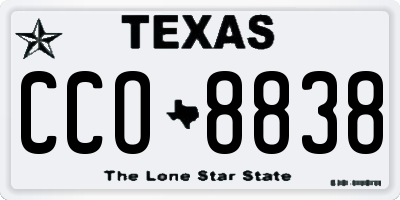 TX license plate CCO8838