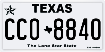 TX license plate CCO8840