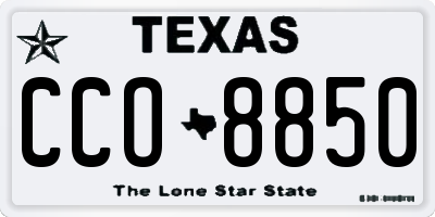 TX license plate CCO8850