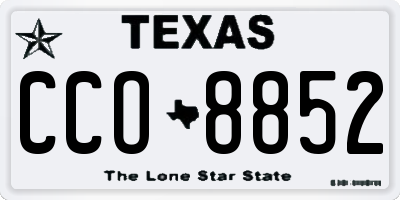 TX license plate CCO8852