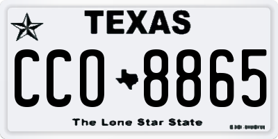 TX license plate CCO8865