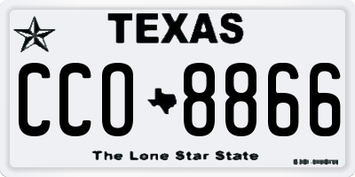 TX license plate CCO8866