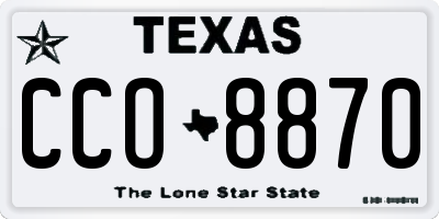 TX license plate CCO8870