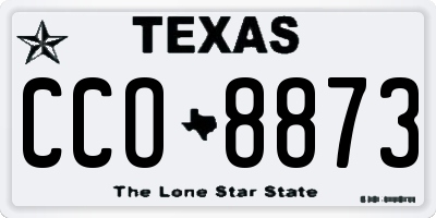 TX license plate CCO8873