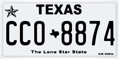 TX license plate CCO8874
