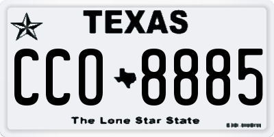 TX license plate CCO8885