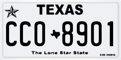 TX license plate CCO8901
