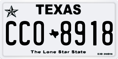TX license plate CCO8918