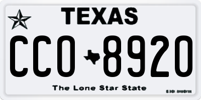 TX license plate CCO8920
