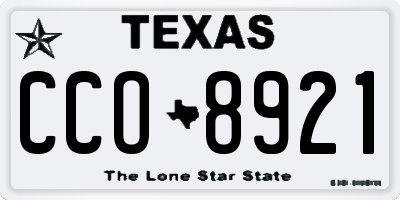 TX license plate CCO8921