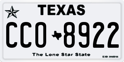 TX license plate CCO8922
