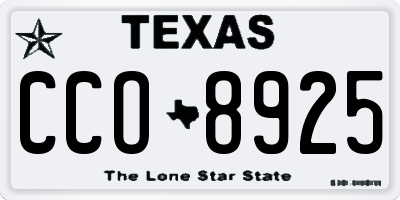 TX license plate CCO8925