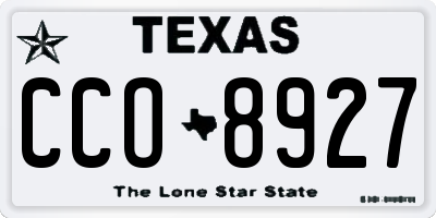 TX license plate CCO8927