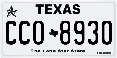 TX license plate CCO8930