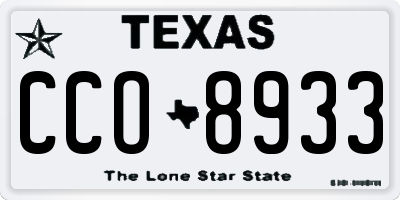 TX license plate CCO8933