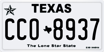 TX license plate CCO8937