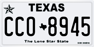 TX license plate CCO8945