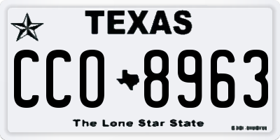 TX license plate CCO8963
