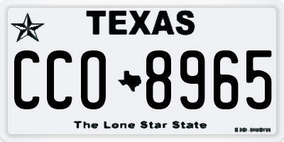 TX license plate CCO8965