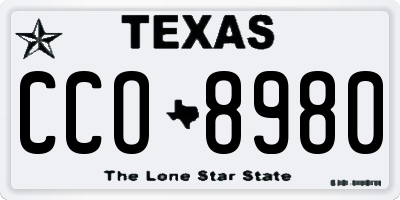TX license plate CCO8980