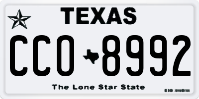 TX license plate CCO8992