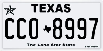 TX license plate CCO8997