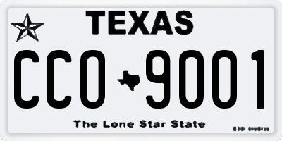 TX license plate CCO9001