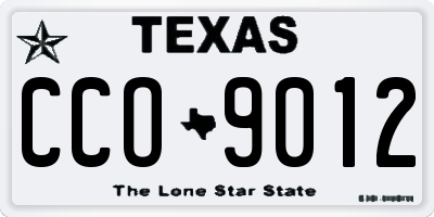 TX license plate CCO9012