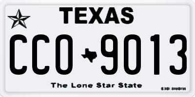 TX license plate CCO9013