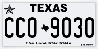 TX license plate CCO9030
