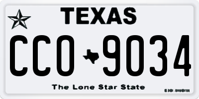 TX license plate CCO9034